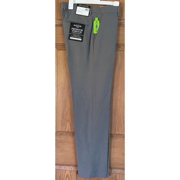 NWT Haggar H26 Men’s Stretch Straight Fit Dress Pants Dark Grey size 32x32 - Picture 7 of 9